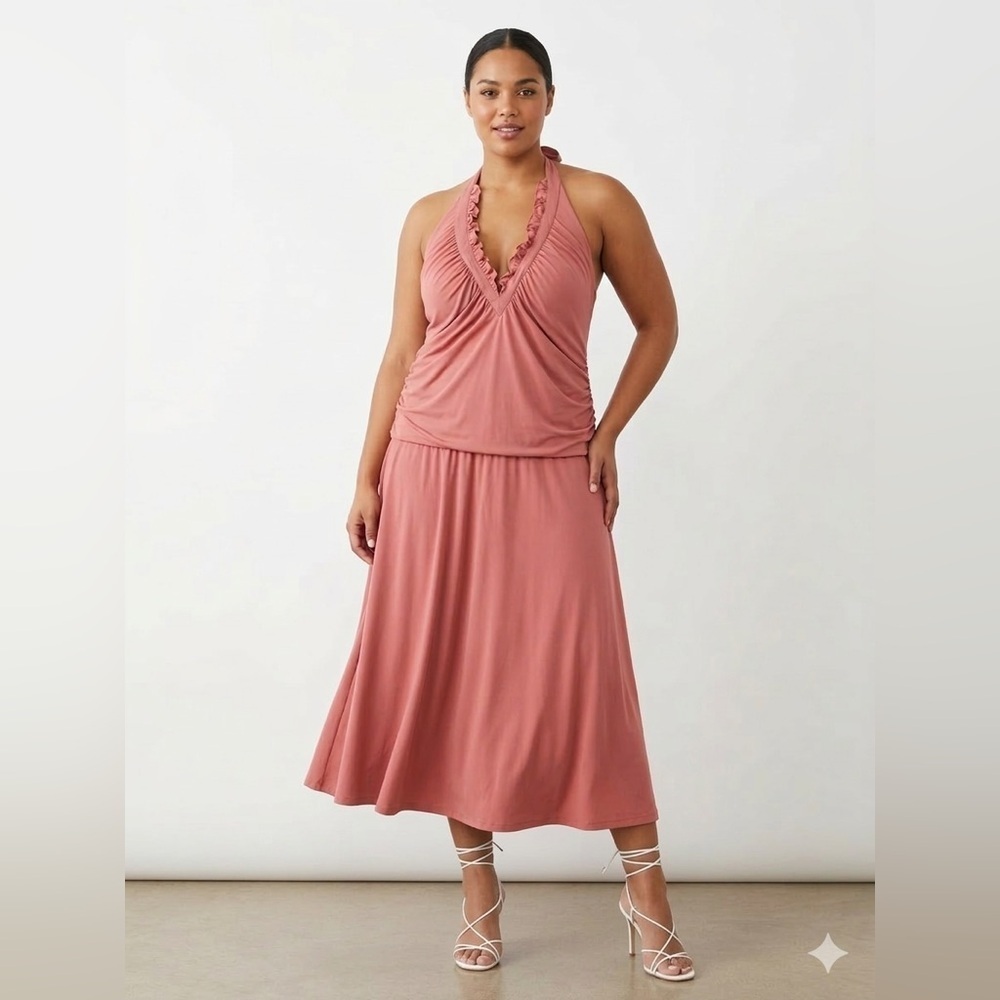 SHAPE FX | Halter Midi Dress